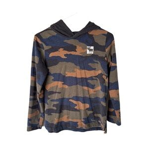 Abercrombie Kids Blue and Green Camouflage Hoodie Excellent Used Condition